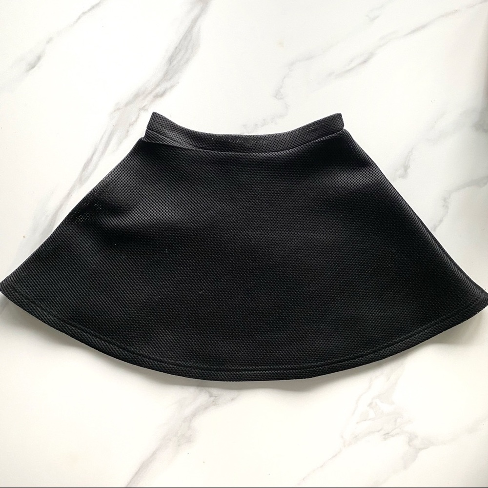 Black Mesh Neoprene Skater Skirt